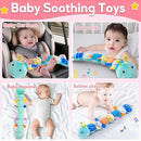 Baby Sensory Toys 0-12 Months, Plush Toys with Music and Rattle, Suitable for Newborn Baby Tummy time, can be Used as a Newborn Birthday, Holiday, Baptism Gift (Blue Caterpillar) by TinyTreasures Baby Boutique