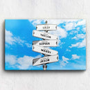 Personalized Family Street Sign Multi-Name Canvas Or Poster Wall Art, Street Sign Customized With Name, Best Gifts For Parents, Grandparents From Kids Daughter Son, Christmas Gift For Family