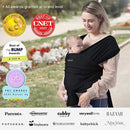 Momcozy Baby Wrap Carrier, Easy to Wear Infant Carrier Slings, Lightweight Hands Free Baby Sling, Adjustable Baby Carriers for Newborn to Toddler 8-35 lbs, Black by TinyTreasures Baby Boutique