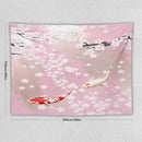 Houselerax Japanese Koi Fish Tapestry, Cherry Blossoms Asian Oriental Pink Flower Branch Koi Fish Carp Tapestries Wall Hanging for Bedroom Living Room Office Decor 80"x60" by CozyNest Decor