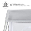 BABY JOY 2 in 1 Travel Crib with Side Zipper, Portable Baby Playard with Soft Washable Mattress, Installation-Free Home Playard with Carry Bag for Airplane, Lightweight Playpen for Infants &Toddlers by TinyTreasures Baby Boutique