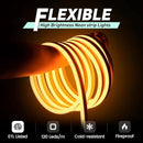 GZBtech Flexible LED Neon Rope Lights 33FT,AC 110-120V Waterproof Strip Light, 120 LEDs/M Cuttable Connectable Neon Lighting for Indoor Outdoor Home Decor/Commercial Building Use-Amber 10M by CozyNest Decor