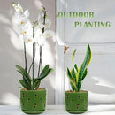 KERUITA Orchid Pots with Holes, 6 inch + 5 inch Orchid Planters with Dancing Mushroom Shaped Holes, Enhanced Drainage and Ventilation,Green Flower Pots for Indoor/Outdoor Plants for Repotting by GreenHaven Gardens