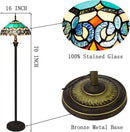 Tiffany Floor Lamp Stained Glass Lamp Standing Reading Light 16x16x70 Inch for Living Room (Blue Jewelry Baroque Style) by CozyNest Decor