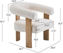 VKNOW Accent Chairs Set of 2, Modern Upholstered Living Room Chair Armchair with Solid Wood Legs, Comfy Barrel Arm Chairs for Living Room Bedroom, Cream by CozyNest Decor