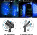 T-SUNUS 2 Pack Solar Landscape Spotlights Blue, Solar Garden Spot Light IP65 Waterproof 9.8ft Cable, 2000mAh Separated Solar Panel, Auto On/Off for Garden Driveway Pathway Pool Area by GreenHaven Gardens