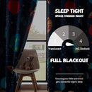 Kids Space Themed Blackout Curtains - 2 Panels, Each W42×L72, 100% Blackout, Perfect for Bedroom and Nursery, Energy Saving with Vibrant Cosmos Patterns by TinyTreasures Baby Boutique