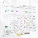 Acrylic Calendar for Wall - 24x18” Wall Calendar, Dry Erase Calender, Clear Calendar for Wall, Includes Magnetic Pen, Tray Holders, 4 Markers and 1 Eraser by TinyTreasures Baby Boutique