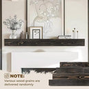 60x8x3 Fireplace Mantel - Handcrafted Hollow Rustic Solid Wood Wall Mounted Floating Shelf with Invisible Heavy Duty Wood Bracket (Weathered Black) by CozyNest Decor