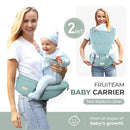 FRUITEAM 6-in-1 Baby Carrier with Waist Stool/Hip Seat, One Size Fits All -Adapt to Newborn, Baby Hip Carrier for Breastfeeding, Infant & Toddler, (Green) by TinyTreasures Baby Boutique