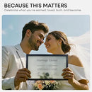 Homeforia 8.5 x 14 Marriage License Frame Black, High End Metal 8.5x14 Marriage Certificate Frames, 14x8.5 Picture Frame for Wall & Tabletop, 8.5 by 14 Photo Frames, Tempered Glass, Wall Kit, Set of 1 by CozyNest Decor