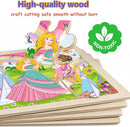 Wooden Puzzles for Kids Ages 4-6, 4 Packs 24 PCs Unicorn Mermaid Princess Fairy Jigsaw Puzzles, Preschool Educational Brain Teaser Toys for Girls 3 4 5 6 Years Old. by TinyTreasures Baby Boutique