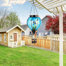 Blue Fish Hot Air Balloon Solar Lantern with Flickering Flame Light,Glass Hanging Solar Lanterns Outdoor Waterproof,Hot Air Balloon Decorative Lights for Patio Yard Porch Garden Gift for Women by GreenHaven Gardens