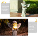 Angel Garden Statue Outdoor Decor, Angel Garden Figurine Hold Dove with Solar Lights Waterproof Resin Yard Art Decoration Lawn Ornament Sculpture for Outside Patio Yard Gift by CozyNest Decor