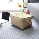 TheWarmHome Decorative Basket Rectangular Small Storage Basket Fabric Storage Bin Organizer Basket with Handles for Clothes Storage (Beige, 11.8L×7.9W×5.2H inch) by TinyTreasures Baby Boutique