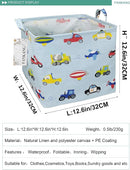 FANKANG Square Nursery Hamper Storage Bins Canvas Laundry Basket Foldable with Waterproof PE Coating Storage Baskets Gift Baskets for Children, Office, Bedroom, Clothes（Square-Car ） by TinyTreasures Baby Boutique