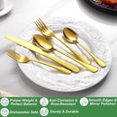 40 Pcs Gold Silverware Set for 8 with Hammered Design, Food Grade Stainless Steel Flatware Set, Eating Utensils Sets Include Fork/Knife/Spoon, Cutlery Set, Dishwasher Safe by CozyNest Decor