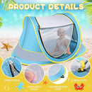 Baby Beach Tent,Large Pop Up Beach Tent Sun Shade for Beach,Portable Baby Travel Tent with Mosquito Net,Indoor Baby Play Tent,UPF 50+ UV Protection Sun Shelters for Infants by TinyTreasures Baby Boutique