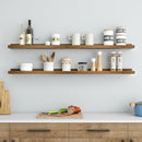 Picture Ledge Wall Shelves 48 inch Width Set of 2, Solid Pine Wood Rustic Floating Ledge Shelves for Wall for Kids' Room Bedroom Kitchen Bathroom Living Room Nursery Display Wall Decor, Walnut by TinyTreasures Baby Boutique