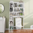 Itaar Over The Toilet Storage Cabinet, Over Toilet Bathroom Organizer with Glass Doors & Toilet Paper Holder Stand, Home Space-Saving Toilet Rack, for Bathroom, Restroom, Laundry(White) by CozyNest Decor