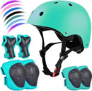 Kids Bike Helmet Set Adjustable for Children, Boys, Girls and Teenagers Aged 3-8 Years Includes Elbow, Knee, Wrist Guards Children's Helmet Protection Set for Bikes SkateboardsRollerskates by TinyTreasures Baby Boutique