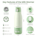 Portable Bottle Warmer for Travel, 3Min Fast Heating Bottle Warmer for Breastmilk & Water, 12 Oz Milk Warmer with Precise Temp Control and 9000mAh Long-Lasting Battery for Travel, Car, Outdoor by TinyTreasures Baby Boutique