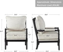 DUHOME Linen Fabric Spindle Accent Chair with Wood Frame,Bobbin Chair with High Resilience Spring Cushion and Armrest Pads, Leisure Armchair for Living Room Bedroom Farmhouse Home Office Belcony by CozyNest Decor