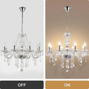 Modern Elegant 8 Lights K9 Crystal Glass Chandelier Pendant Ceiling Lighting European Style for Dining Living Room Bedroom Transparent, 8 E12 Bulbs Required by CozyNest Decor