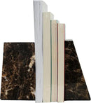 Decorative Bookends for Bookshelves, Set of 2 Marble Bookends for Living Room, Office, Bedroom, Heavy Duty,2 Pieces, Brown by CozyNest Decor