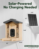 Bird Feeder with Camera, Smart Bird Feeder for Outdoors, Wild Birds Feeders with Solar Panel Bamboo Birds House Camera for Birdlovers, AI Auto Capture Birds & Real-time Notification (Gable) by GreenHaven Gardens