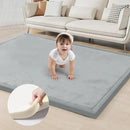 ACOMOPACK Baby Play Mat for Floor 1.3" Thick Memory Foam Play Mat 59"×71" Tummy Time Crawling with Non-Slip Bottom for Living Room,Nursery,Soft Velvet Playpen Mats for Kids,Infants（Light Grey） by CozyNest Decor
