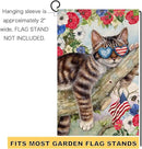BLKWHT 4th of July Cat Garden Flag 12x18 Vertical Double Sided Red Blue Floral Memorial Day Independence Day Holiday Outside Decorations Burlap Yard Flag BW823 by GreenHaven Gardens