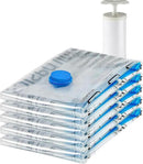 Amazon Basics Vacuum Compression Space Saving Storage Bags with Hand Pump, Large, Pack of 5, Clear by CozyNest Decor