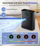 Air Purifiers for Home Large Room, with Smart Mode, Cover Up to 2400 Ft², PM2.5 Air Quality Display, 22dB Sleep Mode, Aromatherapy with 2X-Purification & 360°Air Outlet, HAP603, Black Matte by CozyNest Decor