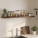 Floating Shelves for Wall, 55"W x 9.3"D x 1.5"H, Long Wooden Wall Mounted Display Shelf with Invisible Brackets for Living Room, Bedroom, Bathroom, Kitchen Decor & Storage,Set of 1,Rustic Brown by CozyNest Decor