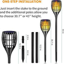 Outdoor Solar Lights Upgraded,Waterproof Flickering Flames Torches Lights Solar Spotlights Landscape Decoration Lighting Dusk to Dawn Auto On/Off Security Torch Light for Patio Driveway, 4P