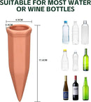 Terracotta Watering Spikes, Wine Bottle Watering Stakes, Slow Release Self Watering Planter Insert for Out | Indoor Plants, Vacation Plant Watering Devices, Automatic Plant Waterer, 4-Pack by CozyNest Decor
