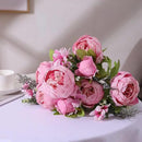 Duovlo Springs Flowers Artificial Silk Peony Bouquets Wedding Home Decoration,Pack of 1 (Spring Light Pink) by CozyNest Decor