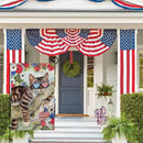 BLKWHT 4th of July Cat Garden Flag 12x18 Vertical Double Sided Red Blue Floral Memorial Day Independence Day Holiday Outside Decorations Burlap Yard Flag BW823 by GreenHaven Gardens