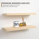 Fun Memories Farmhouse Floating Shelves - 8 Inch Deep Rustic Wood Wall Shelf - Premium Solid Pine Wood Storage Shelf for Kitchen Living Room Bedroom - 24" W x 8" D - Set of 2 - No Stain - Unfinished by CozyNest Decor
