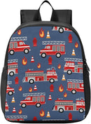 Toddler Backpack Cartoon Fire Trucks Waterproof Mini Backpack Boys/Girls Cute Small Backpack Kindergarten Pre School Bags 11 Inch by TinyTreasures Baby Boutique