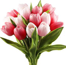 Buart Artificial Tulip in Bulk for Home Kitchen Wedding Bridal Bouquet,Fake Flowers for Valentine's Day Mother's Day Easter Table Centerpieces Decorations(Large Size,Multi Pink,Real-Touch,12pcs) by CozyNest Decor