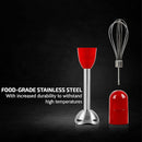 OVENTE Immersion Hand Blender, 300W Electric Handheld Portable Stick Mixer Set with 2 Mixing Speed, Stainless Steel Blades, Egg Whisk Attachment, Mixing Beaker and BPA-Free Food Chopper, Red HS565R by TinyTreasures Baby Boutique