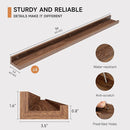Picture Ledge Shelf for Wall, Floating Shelves Set of 4, 36 Inch Long Nursery Book Shelves for Toys Storage, Kids Bookshelf Wall Mounted for Books Photo Frames, Walnut by TinyTreasures Baby Boutique