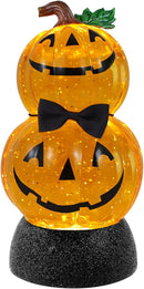 Halloween Snow Globe Lantern Lighted Pumpkin Musical Snow Globe Glitter with 6H Timer Battery and USB Operated Halloween Snow Globes Water Lantern for Spooky Festival Party Decoration (Pumpkin) by CozyNest Decor