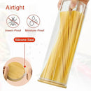 Glass Jars with Bamboo Lids, 72oz 3Pcs Kitchen Glass Containers with Bamboo Lids, Airtight Glass Pantry Storage Containers with Lids for Spaghetti, Pasta, Rice, Nuts, Flour, Bean, Dry Foods by CozyNest Decor