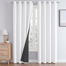 ChrisDowa White 100% Blackout Curtains for Bedroom with Black Liner, 2 Thick Layers Total Blackout Thermal Insulated Grommet Long Window Curtains 2 Panels Set (Pure White, 52 x 95 Inch) by TinyTreasures Baby Boutique