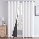 ChrisDowa White 100% Blackout Curtains 120 inch Long for Bedroom with Black Liner, 2 Thick Layers Total Blackout Thermal Insulated Grommet Long Curtains 2 Panels Set (Pure White, 52 x 120 Inch) by TinyTreasures Baby Boutique