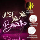 Just Breathe Neon Sign Dimmable Breathe Neon Signs Light Up Sign for Wall Decor LED Letters Neon Light by USB for Bedroom Yoga Studio Gym Reading Room(12.6 * 16.5In) by CozyNest Decor