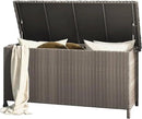 Grand patio 108 Gallon Deck Storage Box Indoor Outdoor Wicker Bin for Patio Furniture Cushions Garden Tools Pool Accessories, Greige by GreenHaven Gardens